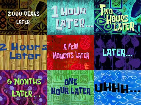 spongebob time cards.